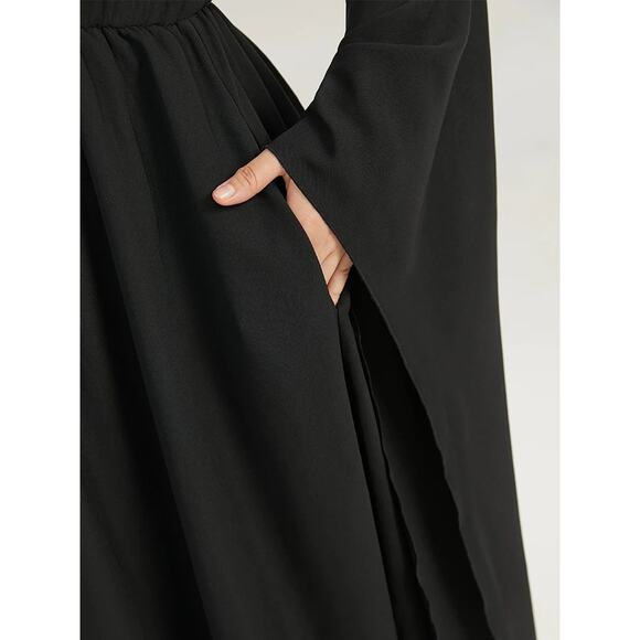 Size 14 - 16 • 1x • BloomChic • Halloween Plain Pocket Lace Up Bell Sleeve Dress - Picture 4 of 7